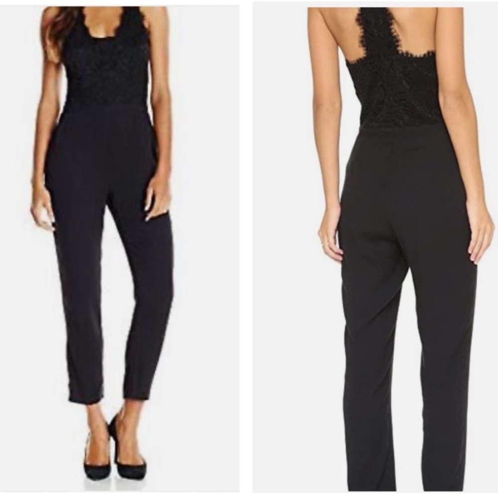 Anthropologie Ella Moss Women’s Small Black Lace Sleeveless V-Neck Jumpsuit